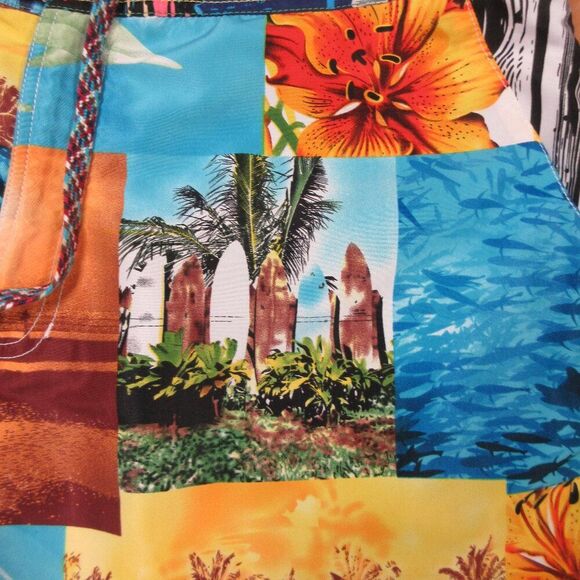 ROBERT GRAHAM Hawaiian Swim Shorts Swim Trunks Size 40 Tropical AOP Board Shorts - Picture 6 of 16